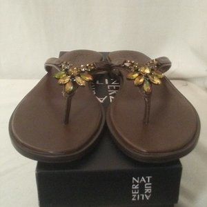 NATURALIZER Mocha Bedazzled Lillana Sandals - Size 8M Women